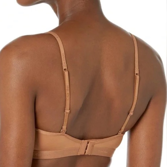 Calvin Klein Convertible Triangle Lined Bralette in a Sandalwood Color - Picture 4 of 13